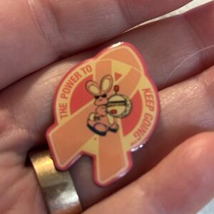 Breast Cancer Awareness Pink Ribbon Lapel/Hat Pin with Energizer Bunny - 2006